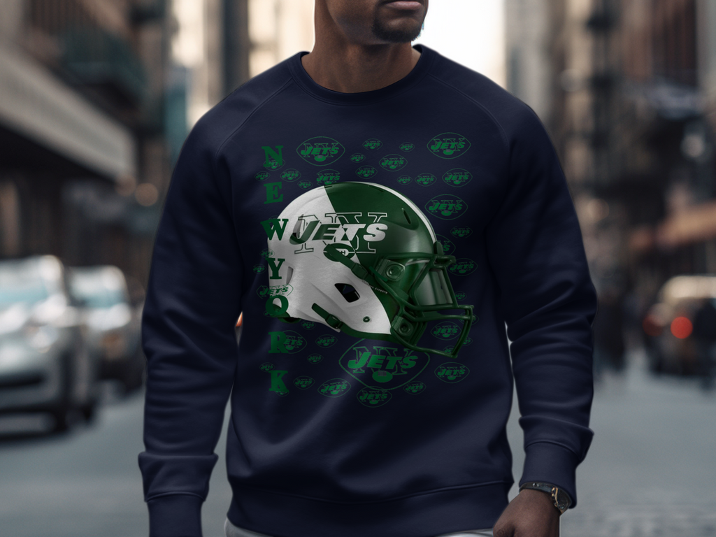 New York Jets Football Helmet Design Sweatshirt