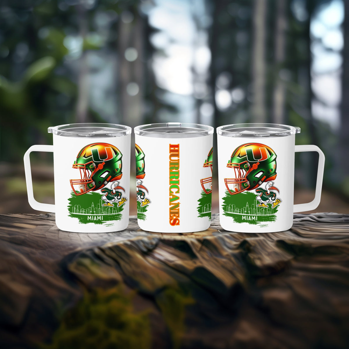 Miami Hurricanes Helmet Skyline Mug – lifestyle look