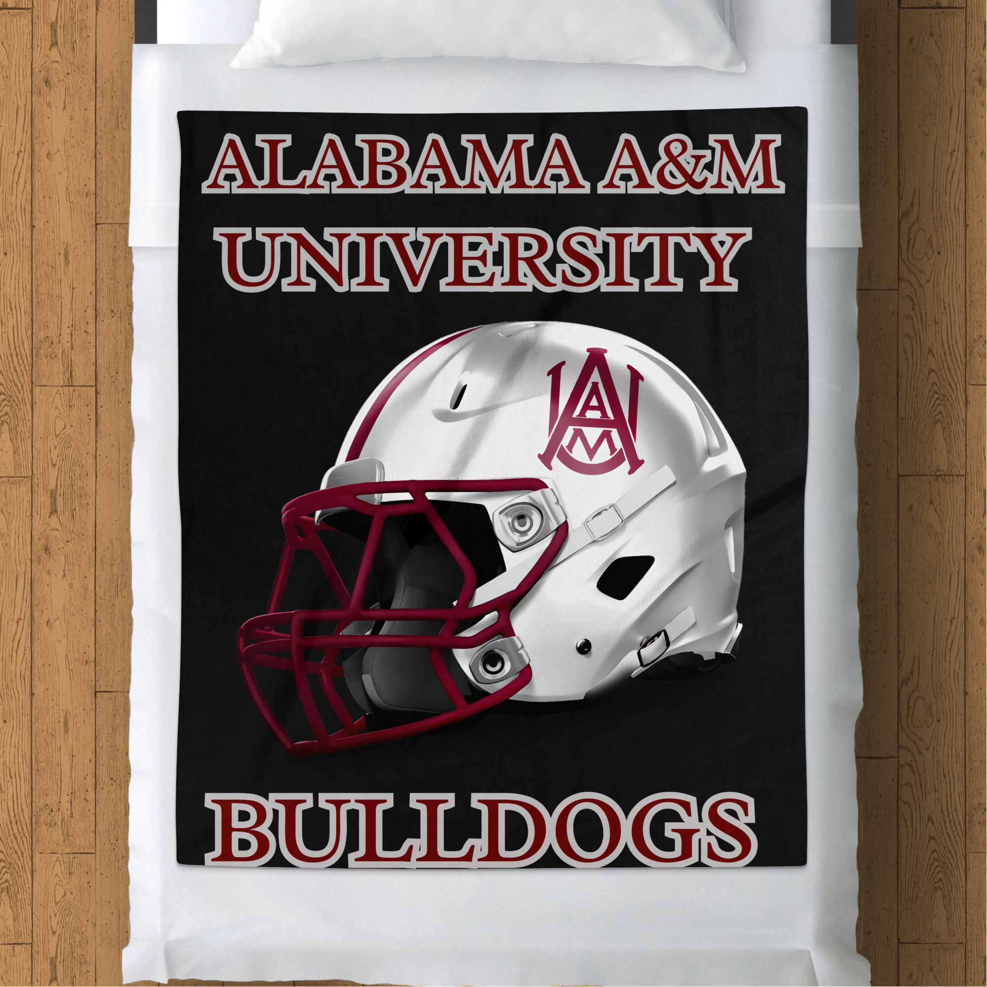 Alabama A&M-AI Bulldog Helmet Blanket