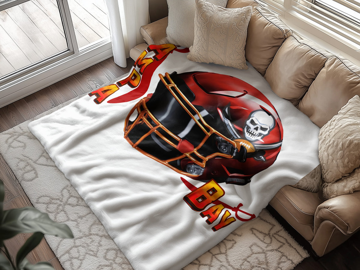 AOSA BAY Skull Helmet Graphic Throw Blanket