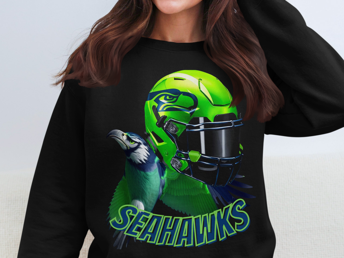 Seahawks Football Helmet and Bird Graphic Shirt