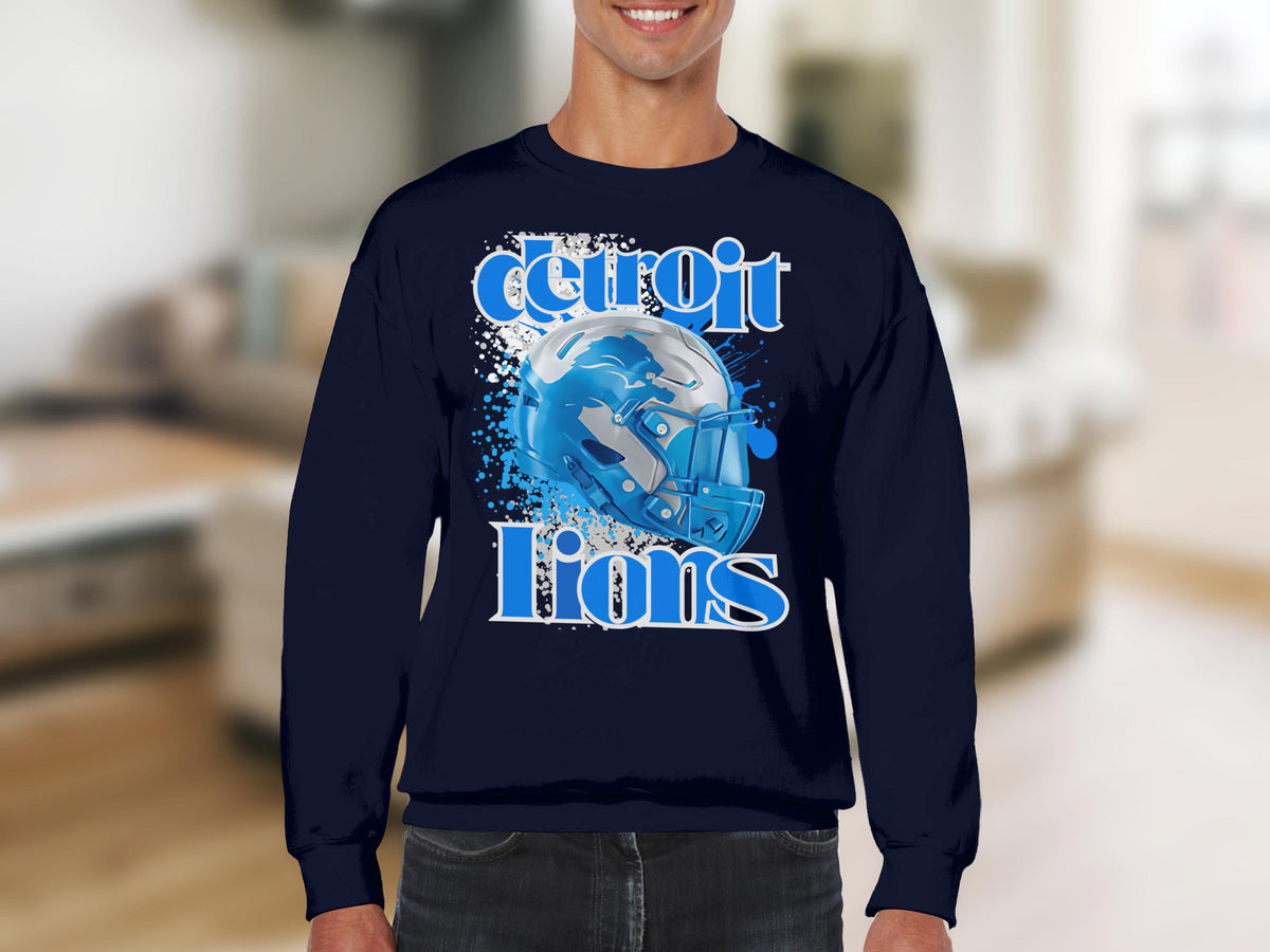 Detroit Lions Football Helmet Artwork Sweatshirt