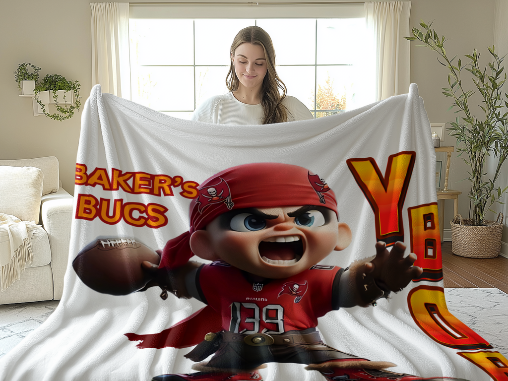 Bakers Bucs YBOC Football Character Blanket