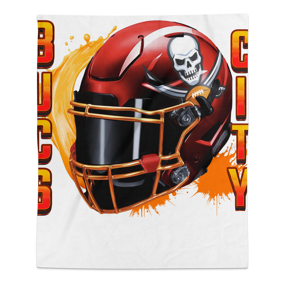 Bucs City Skull Custom Designed Helmet Blanket Decor