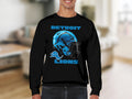Detroit Lions Helmet Design Black Sweatshirt