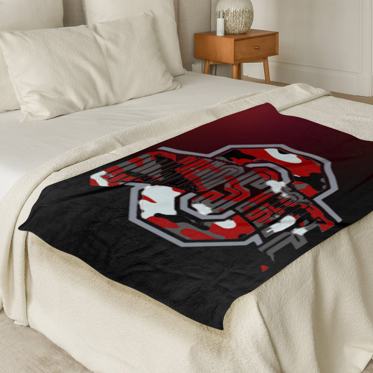Ohio State Buckeyes Black Camo Blanket – gift idea