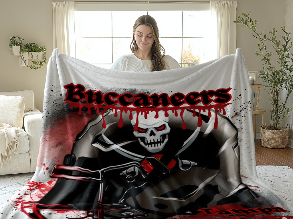Buccaneers Skull Blanket with Unique Tampa Design
