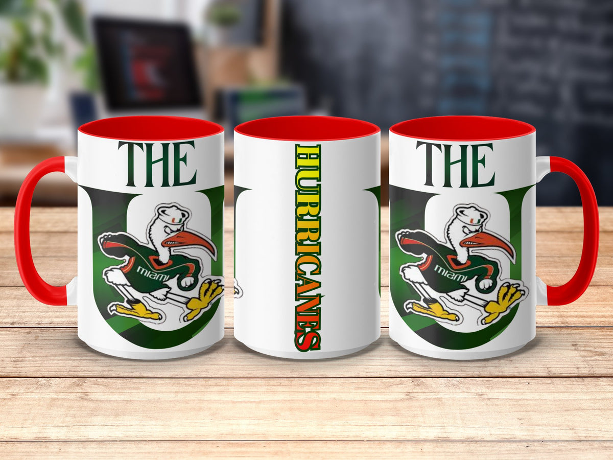 Miami Hurricanes The U Ibis Mug – full wrap view