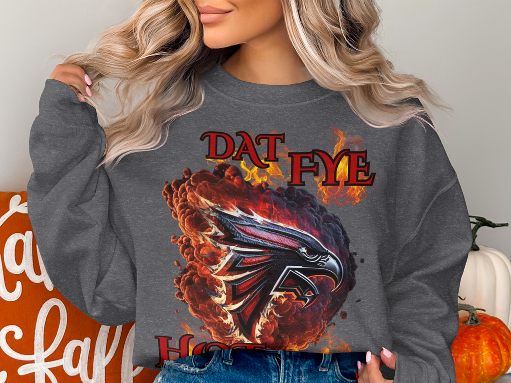 DAT FYE Hoodie with Fierce Flaming Bird Design