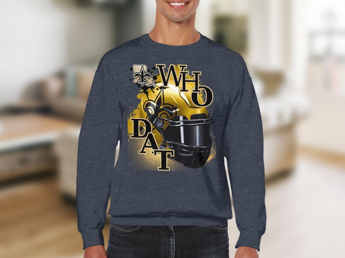 Who Dat Football Helmet Graphic Sweatshirt