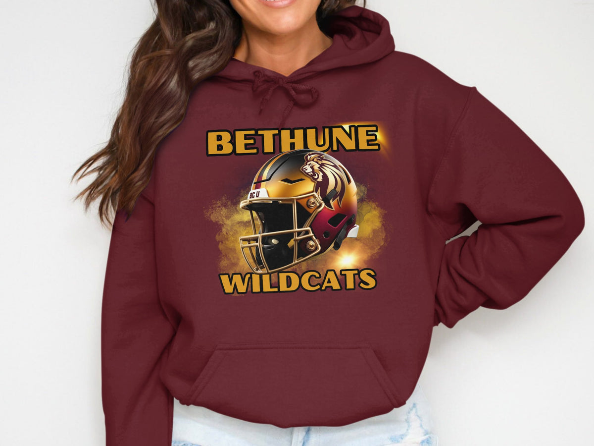 Bethune-Cookman Wildcats Maroon & Gold Helmet Hoodie – campus style