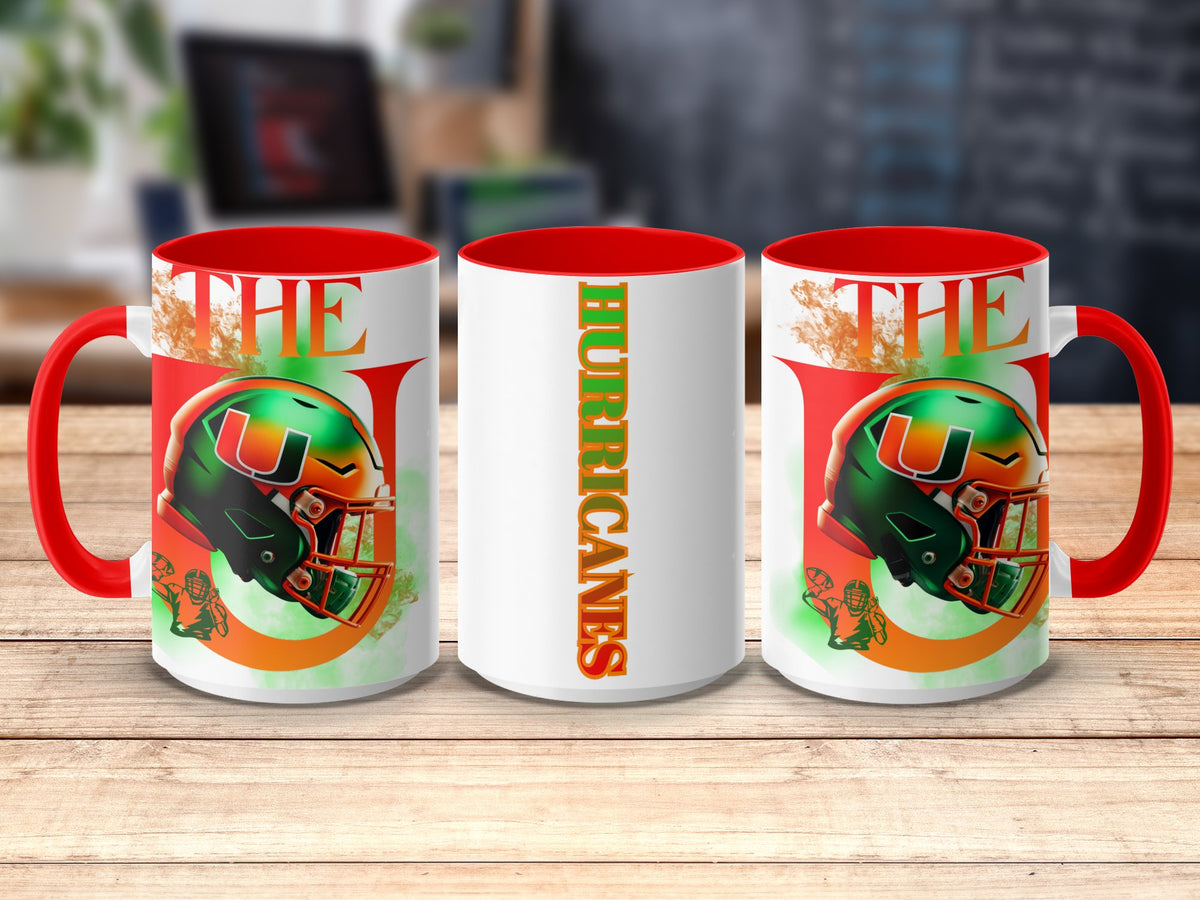 Miami Hurricanes The U Helmet Collector Mug – full wrap view