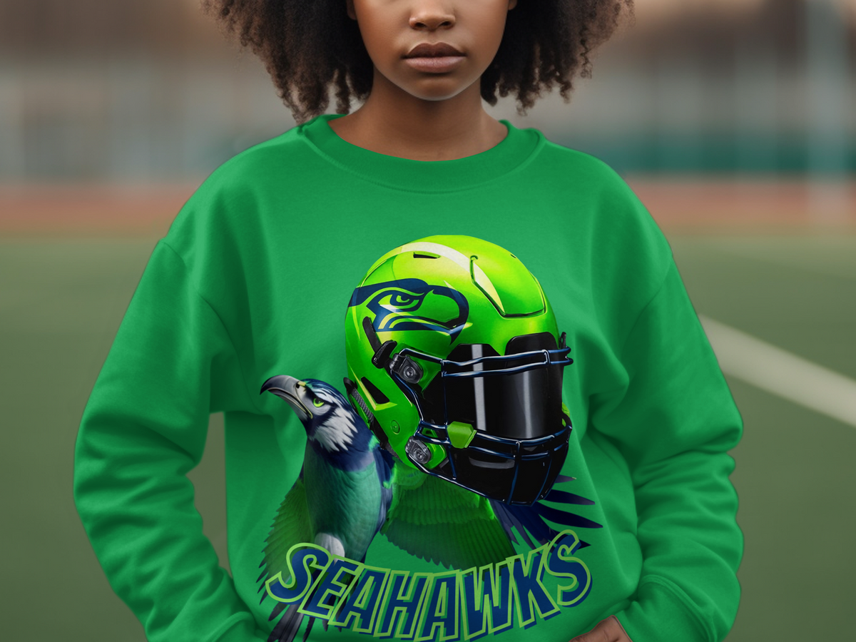 Seahawks Helmet and Parrot Graphic Sweatshirt