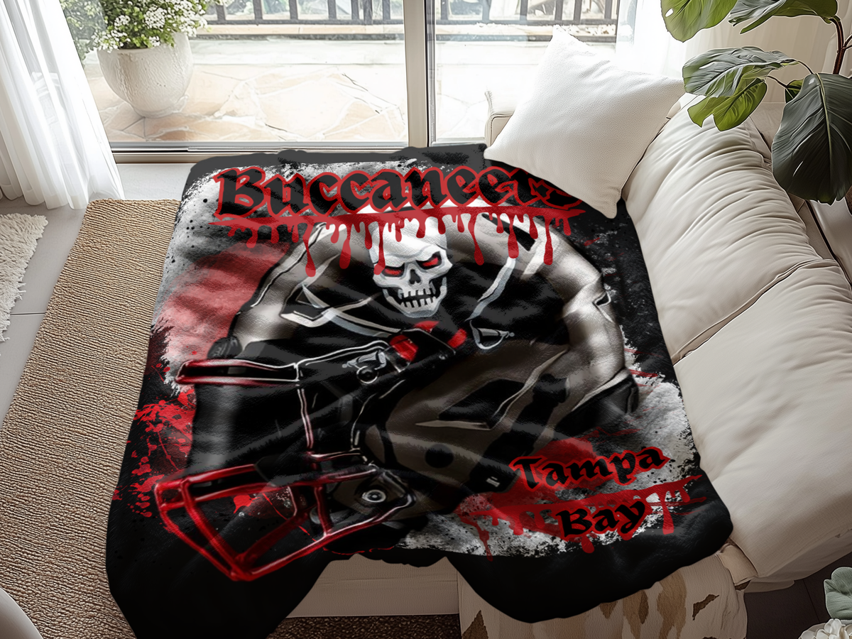 Buccaneers Tampa Bay Skull Helmet Design Blanket