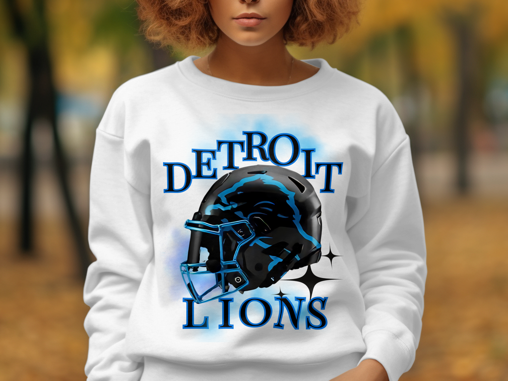Detroit Lions Football Helmet Graphic Sweatshirt