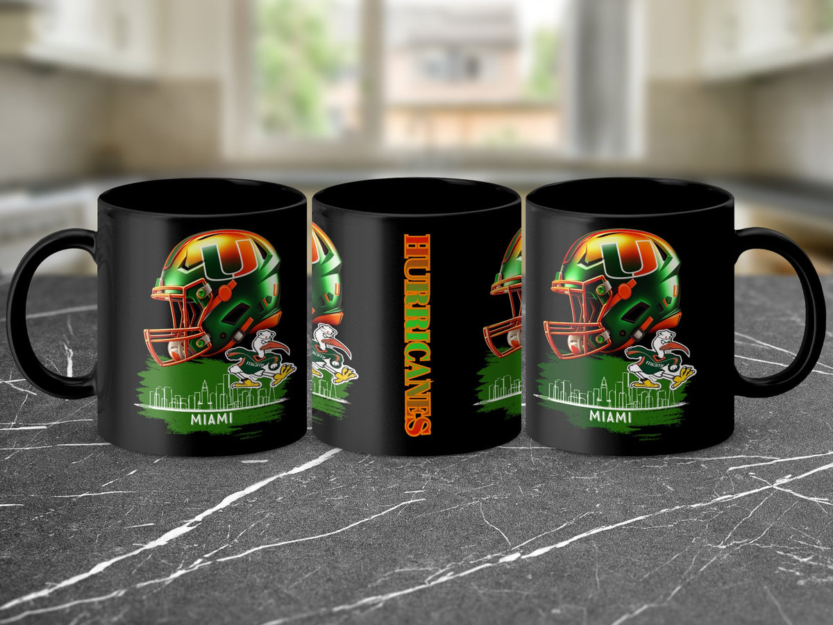 Miami Hurricanes Helmet Skyline Mug – game day mug