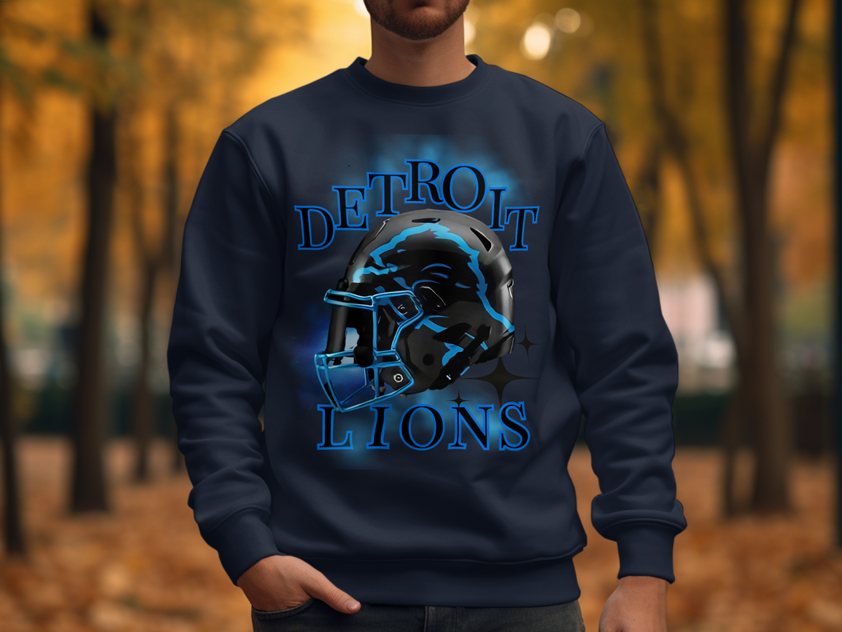 Detroit Lions Helmet Design Sweatshirt