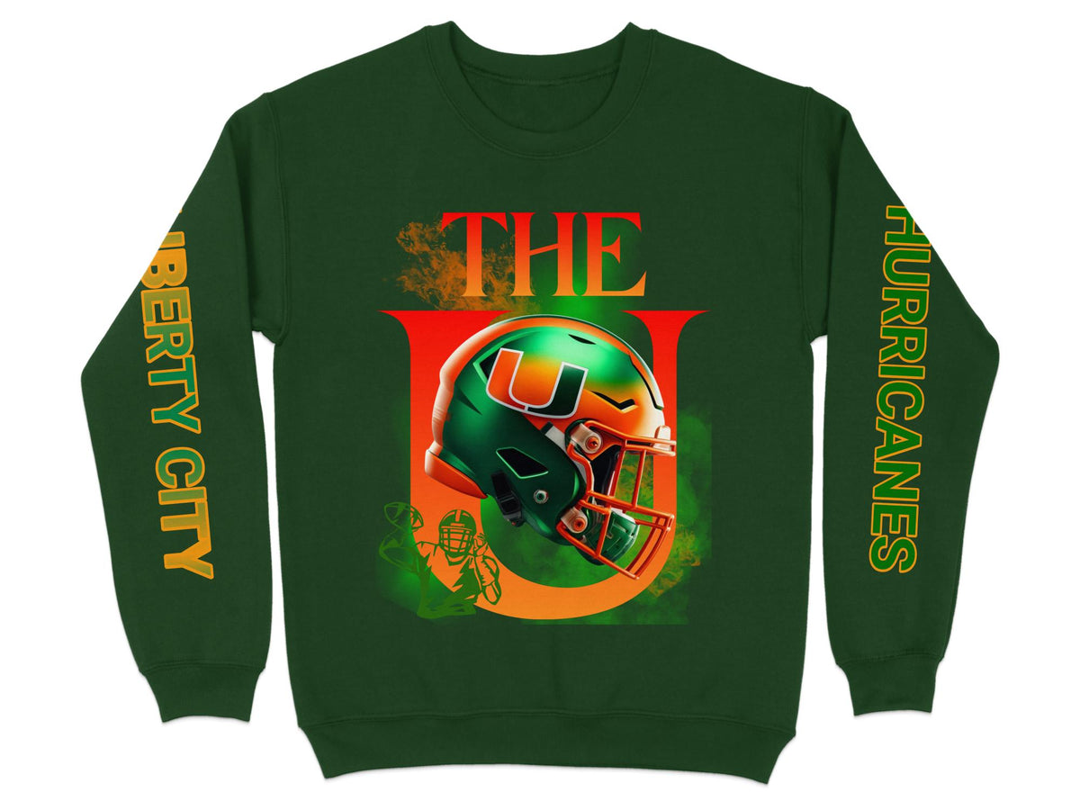 Miami Hurricanes The U Helmet Sweatshirt – color choice