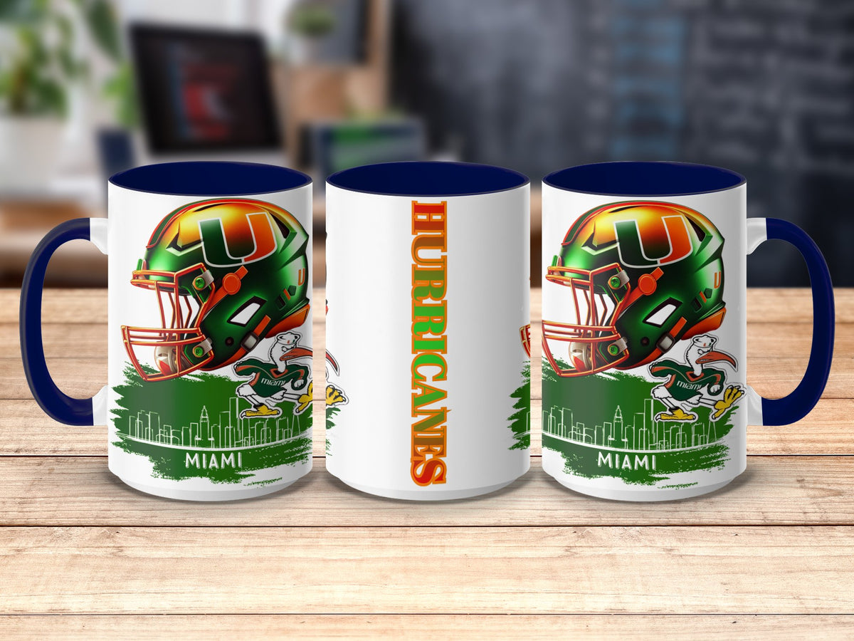 Miami Hurricanes Helmet Skyline Mug – print detail