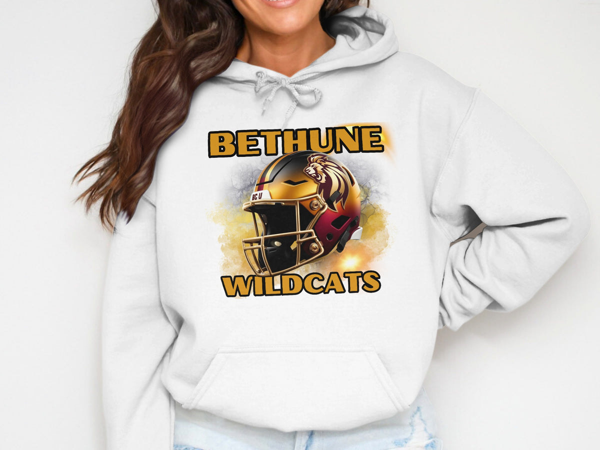 Bethune-Cookman Wildcats Personalized Helmet Hoodie – front view