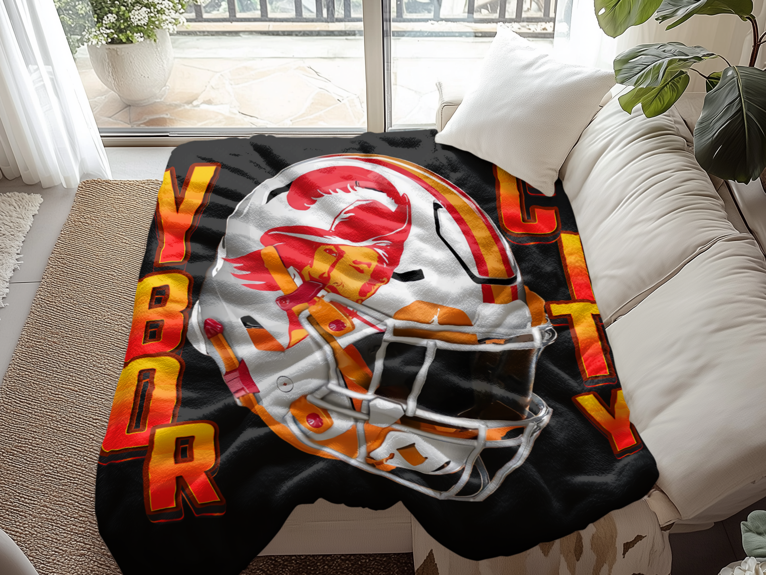Ybor City Football Helmet Cozy Blanket