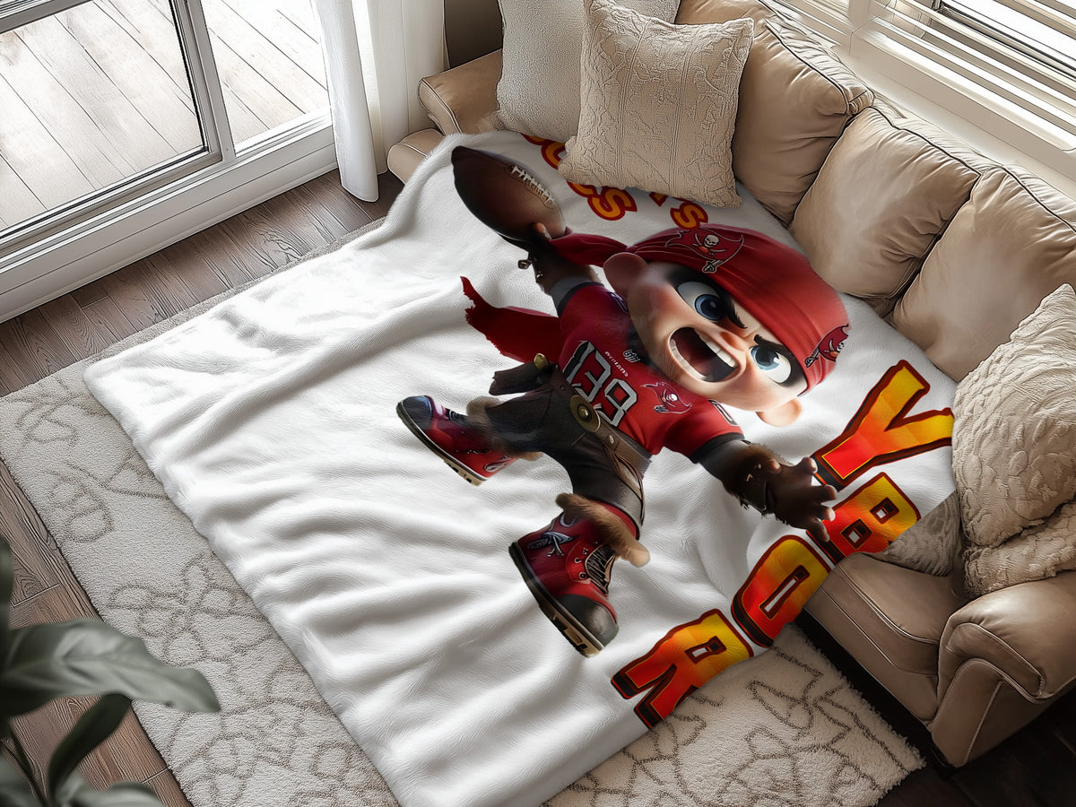 Adorable Football Player Soft Plush Blanket product