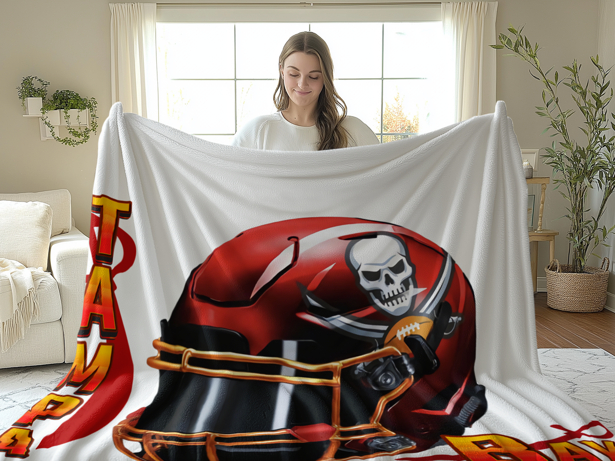 Tampa Football Skull Design Soft Warm Blanket
